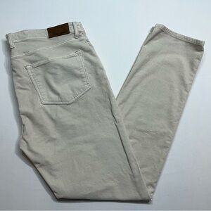 Johnnie O Corduroy Pants Mens Size 38x34 Five Pocket Stretch Light Khaki Golf